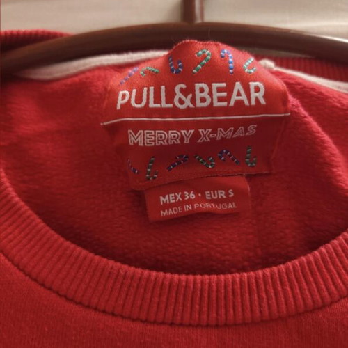 Pull & Bear Christmas jumper red sweatshirt gingerbread man size S