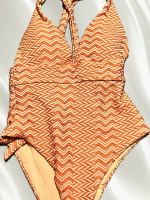 One-piece swimsuit new, orange, size M