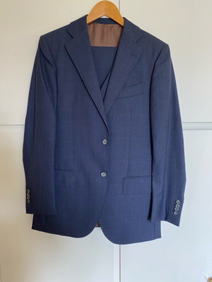 Suitsupply Lazio men's suit blue checked, like new