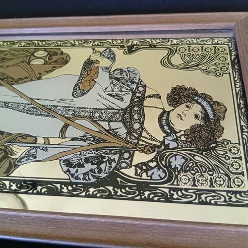 Mirror picture like new, set of 2 pieces 32.5/17.5 cm, wooden frames
