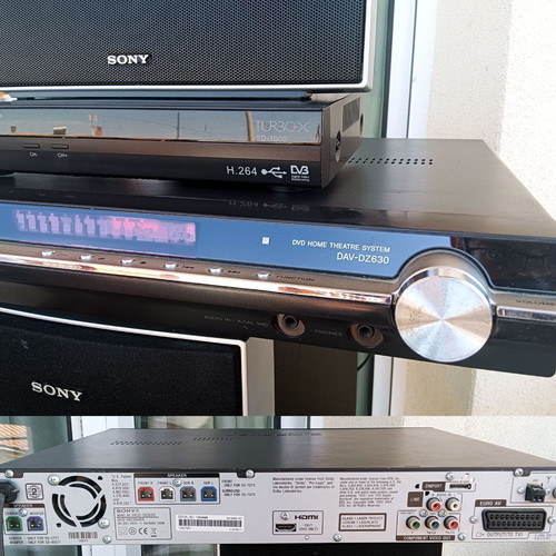 Sony DVD Home Theater System DAV-DZ630 5.1 used with speaker stands