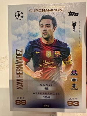 Topps Match Attax Xavi Hernandez Cup Champion Barcelona new