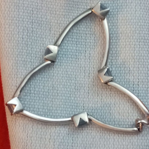 Silver 925 bracelet with blue zircon, used, wrist size 17.5cm