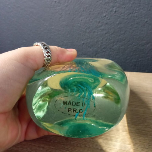 Decorative glass jellyfish paperweight new