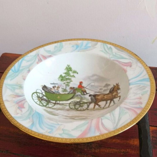 Bavaria Hartporzellan serving platter used, diameter 22 cm, height 10 cm