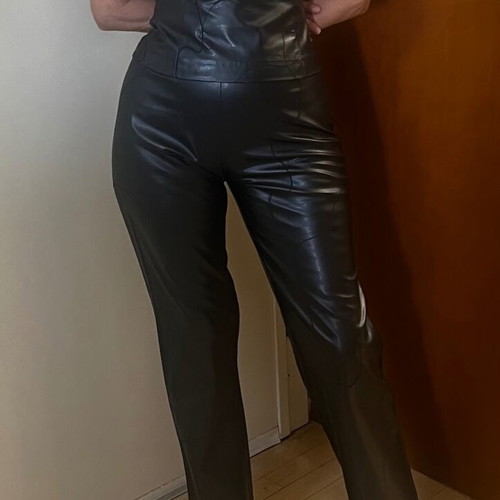 Leather pants and top made to order, size S, black
