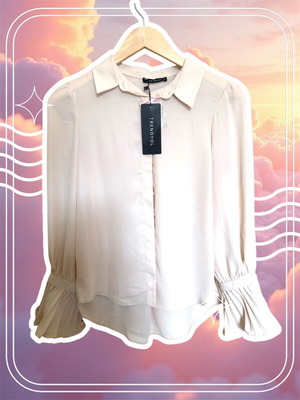 Trendyol shirt new, soft beige/pink/off-white, Small/Medium