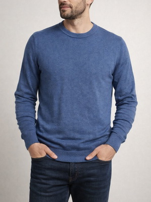 Marks & Spencer men's sweater Large blue like new, pure cotton