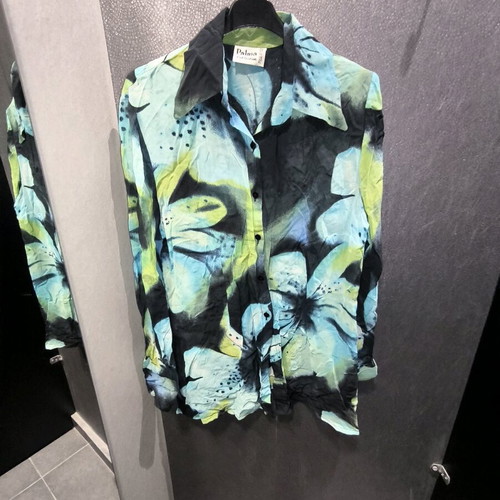 Palma floral shirt like new, turquoise and green