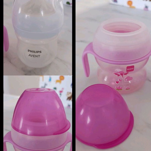 Baby bottles used, pack of 4, Chicco, Mam, Philips Avent