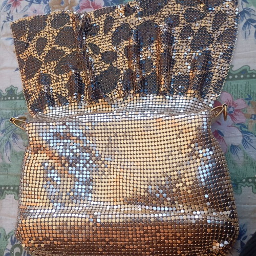 Sultan Sugar vintage evening bag shoulder metal mesh animal print