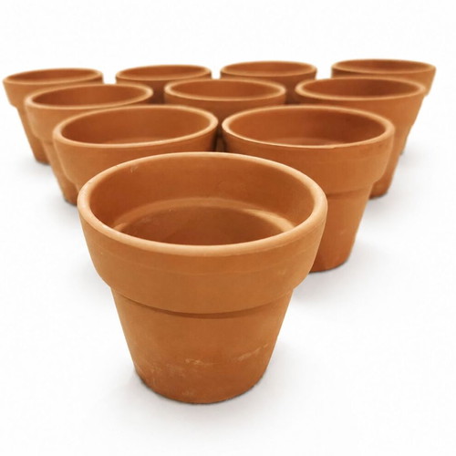 Set of 10 Small Terracotta Ceramic Pots like new