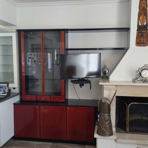 Italian Cherry Wood Sideboards used and Kitchen Table with 6 Metal Chairs with Leatherette