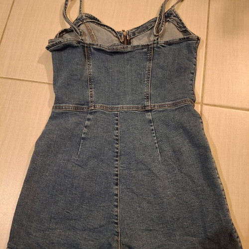 Bershka denim playsuit medium size for 16-year-old girls like new