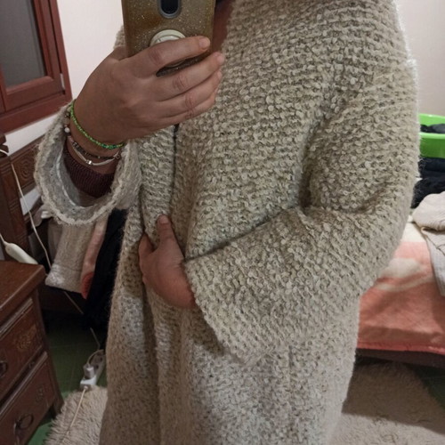 Drykorn Bouclé Wool Coat beige, like new, oversized