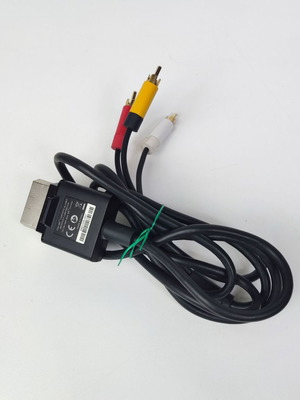 Xbox 360 composite AV cable used, black audio video cable