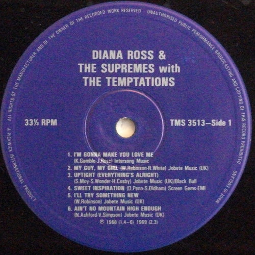 Diana Ross & The Supremes With The Temptations vinyl record used, R&B / Soul