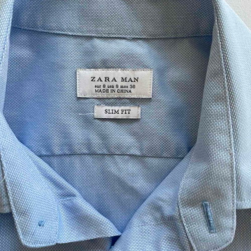 Zara men's shirt slim fit blue like new, size S