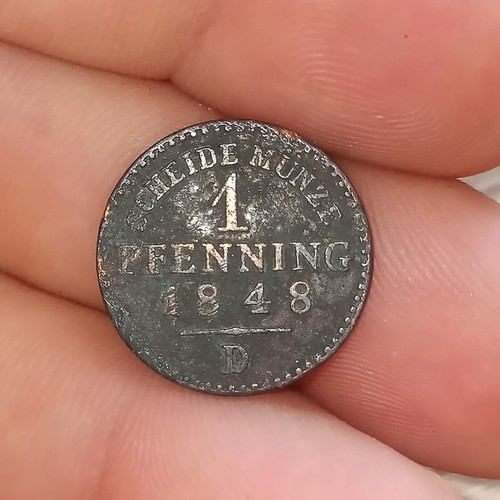 Prussia 1 Pfenning 1848 coin like new