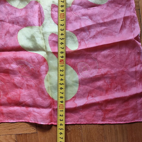 Handmade multicolor silk scarf 90x90 cm like new