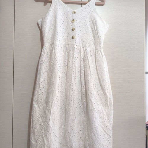 White broderie midi dress XL like new
