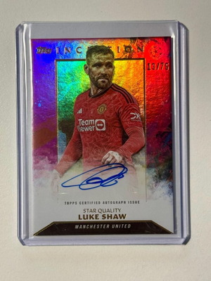 2023-24 Topps Inception UEFA C.C. Luke Shaw Star Quality Autograph Pink 13/75