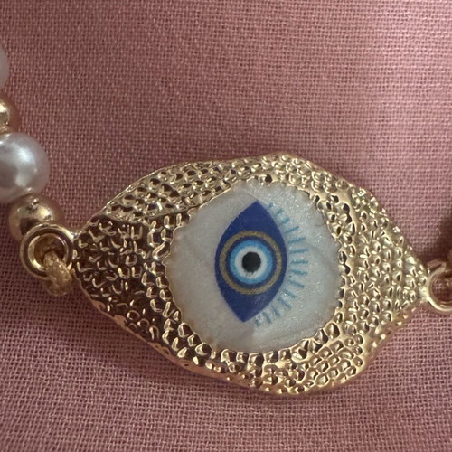 Adjustable bracelet new, blue and gold in gift packaging