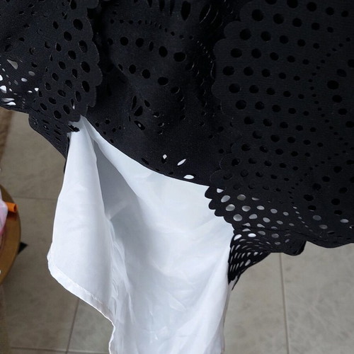 Atmosphere Skirt New With Cut-Out Design L/XL Black With White Lining