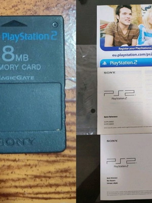 Memory card Playstation 2 8MB Sony χρησιμοποιημένη και σύντομος οδηγός ολοκαίνουργιος