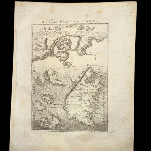 Map of Rhodes 1719 lithograph used