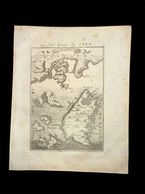 Map of Rhodes 1719 lithograph used