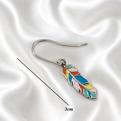 Handmade earrings silver 925 and enamel, new, multicolor
