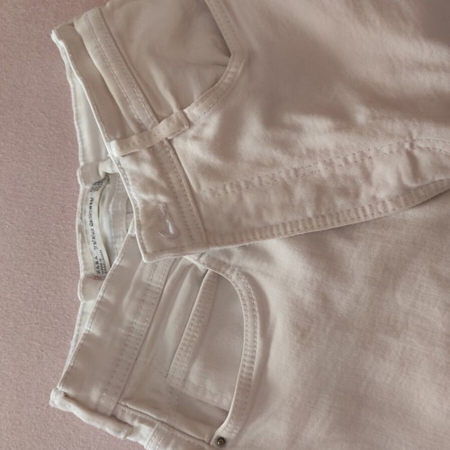Zara white cotton denim pants like new, size 36