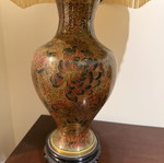 Vintage table lamp with ceramic base and fabric lampshade like new