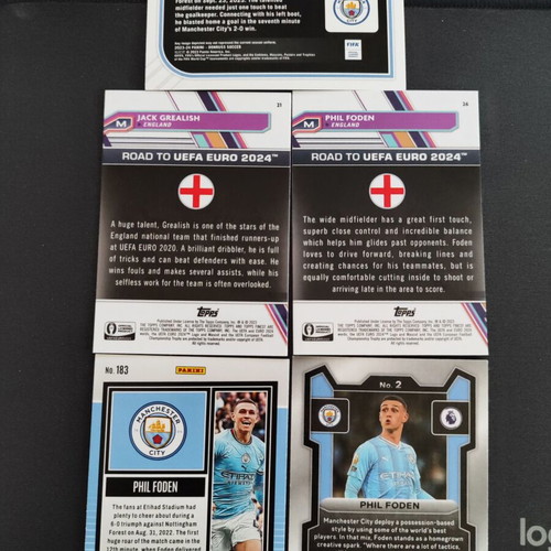 Manchester City Panini & Topps cards 5 pieces like new