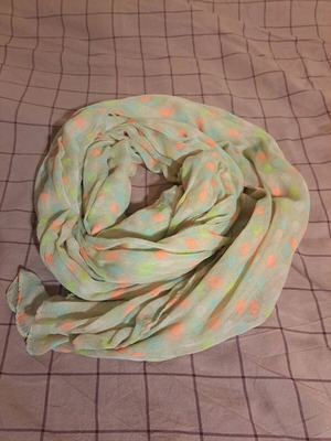 Molly Bracken thin scarf like new, multicolored green