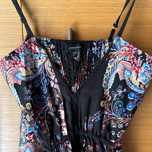 Primark midi dress with straps like new, size 36, black