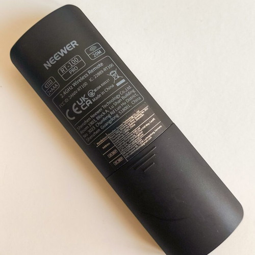 Neewer RT-100 PRO wireless remote control used for LED lights