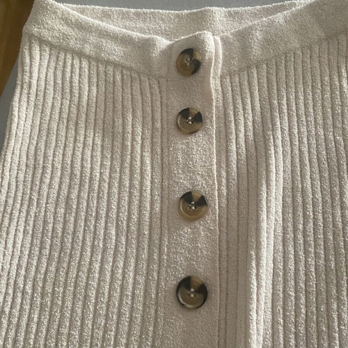 Midi skirt Mango used, beige, terry fabric, size S