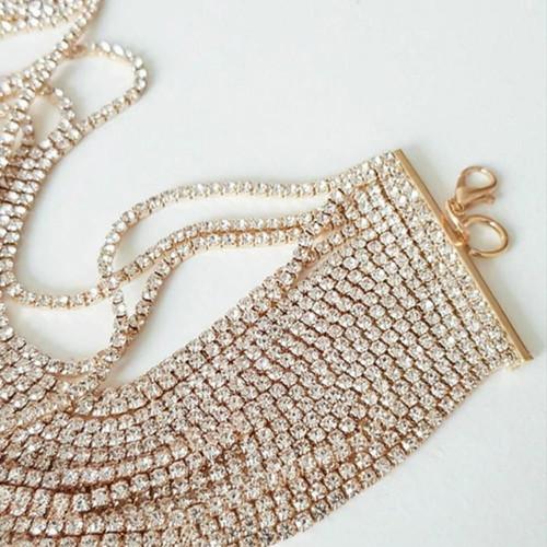 Choker gold plated with strass, like new