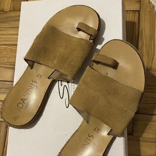 Suede slippers Ioannis beige size 37 used