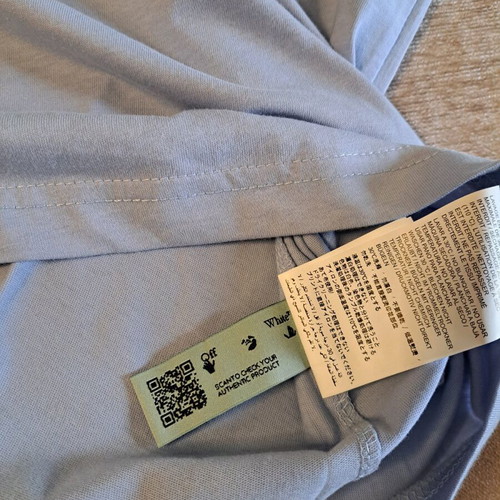 Off White men's t-shirt like new, blue turquoise, XL