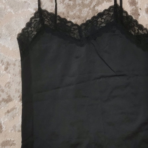 Satin blouse with lace black like new size M