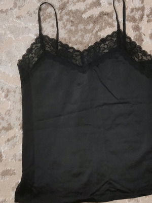 Satin blouse with lace black like new size M