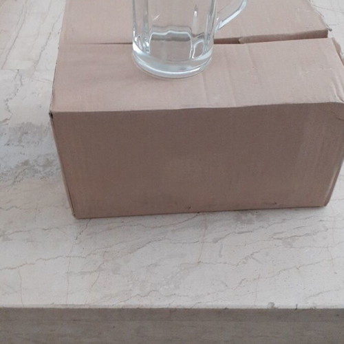 Amstel beer glasses new, set of 6, 400 ml thick glass with handle