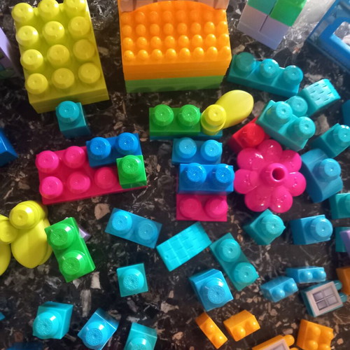 Mega Bloks First Builders colorful building blocks used