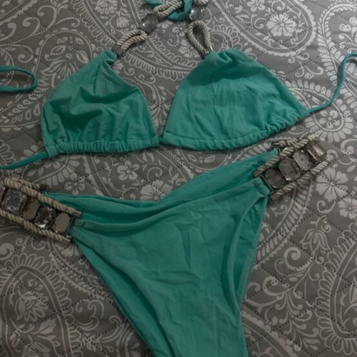 Beach Bunny bikini refurbished, turquoise, size M 38 10