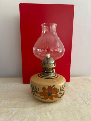 Vintage ceramic handmade oil lamp used