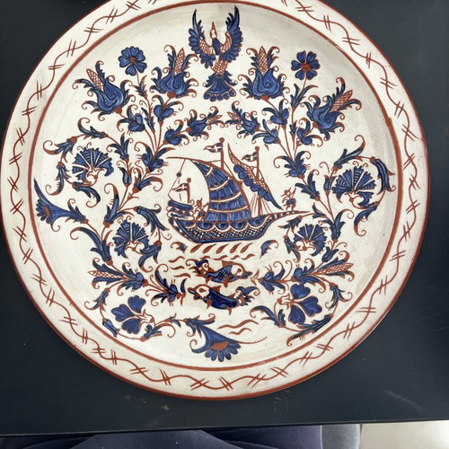Large ceramic handmade plates Atsonios Sifnos like new