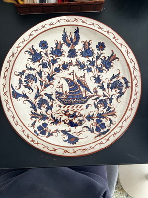 Large ceramic handmade plates Atsonios Sifnos like new